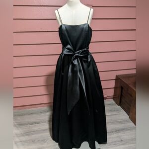 Vintage Black Satin Dress
